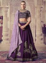 Premium Silk Wine Bridal Wear Embroidery Work Lehenga Choli